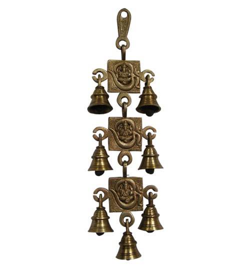 Divya Mantra Vastu Om Brass 7 Bell Ganesha Toran Wall Hanging