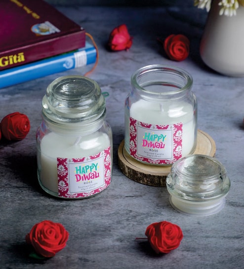 Diwali Bliss Scented Candle And Vacuum Glass Jar Gift Set