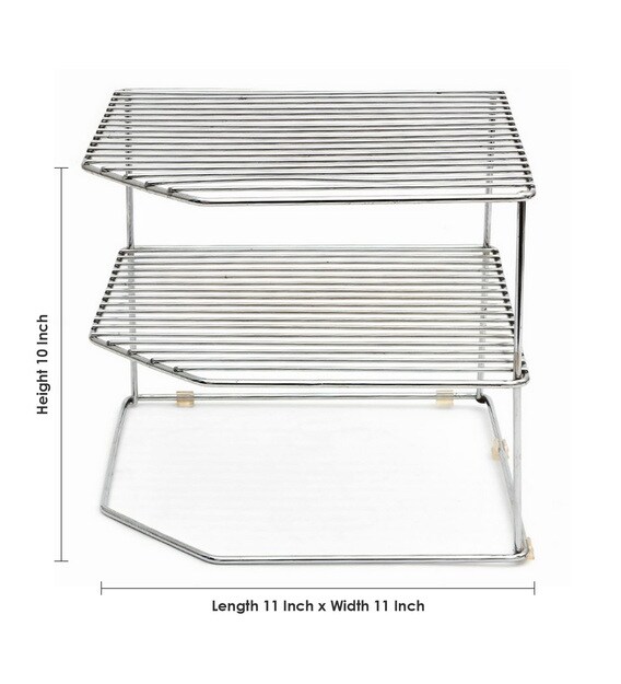Buy Steel 2 Tier Corner Kitchen Storage Racks By Disha Online Kitchen