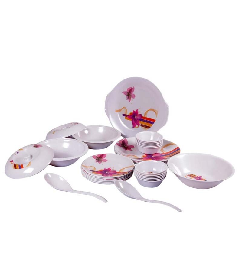 Buy Diamond Crockery Melamine Serveware Dinner Set Of 32 Pcs Online