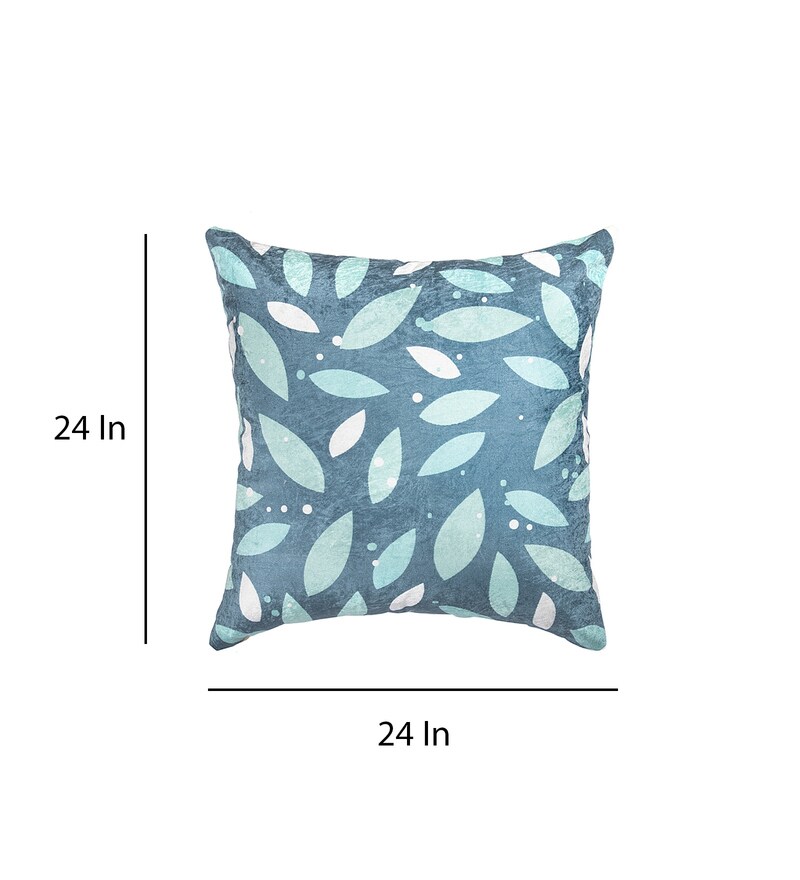 Buy Blue Solid 24 X 24 Inch Cushion Covers (Set Of 2) by Hosta Homes