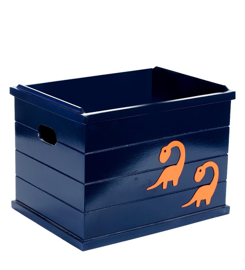 Buy Dinosaur Storage Box In Navy Blue by FlyFrog Online Kids Storage