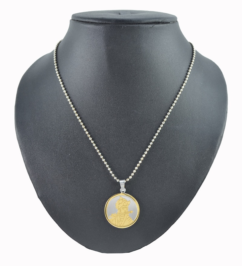 round gold pendants for men