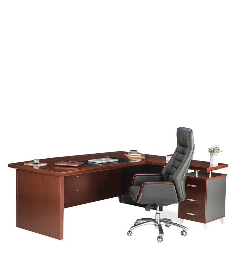 Oracle Directors Desk In Red Color By Durian