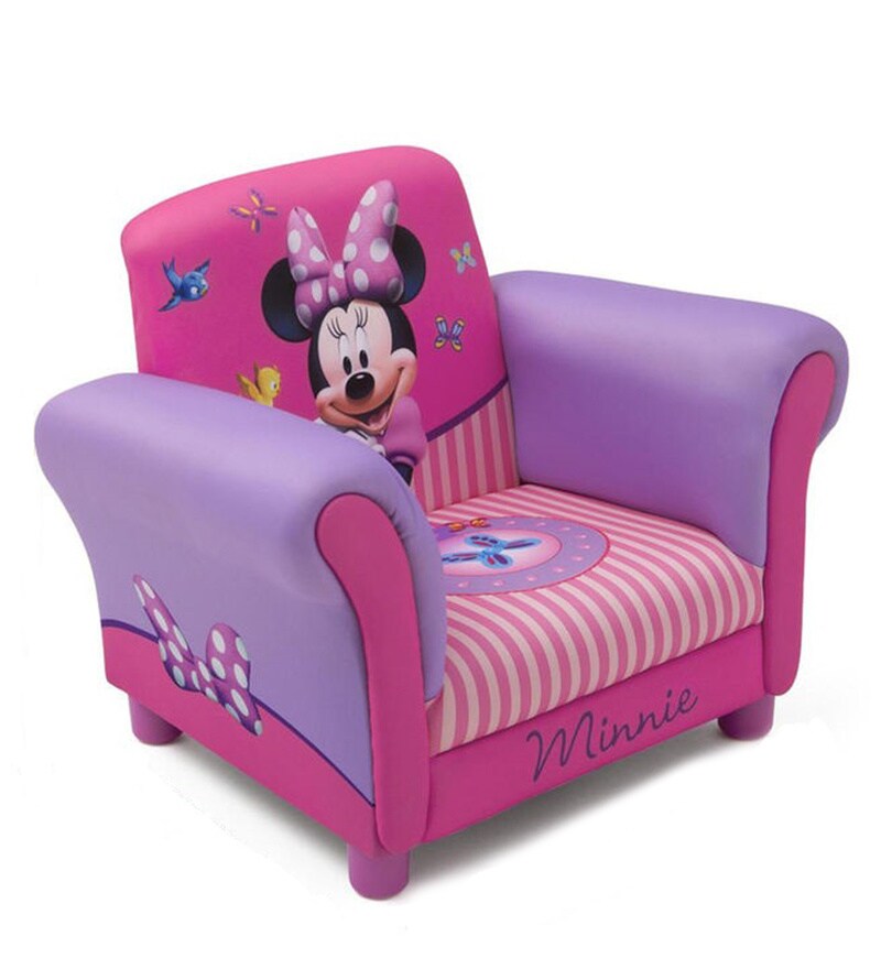 Disney Minnie Mouse Hardwood Upholstered Chair In Multi Color By Cot Candy