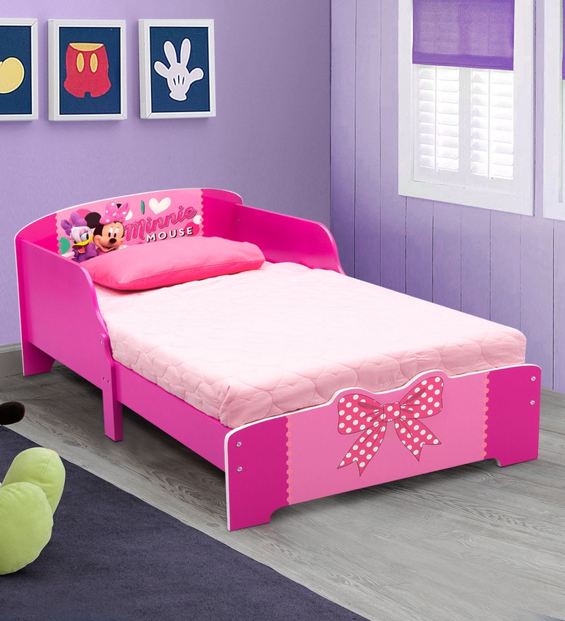 Buy Disney Minnie Mouse Wooden Toodler Bed in Pink Colour by Cot