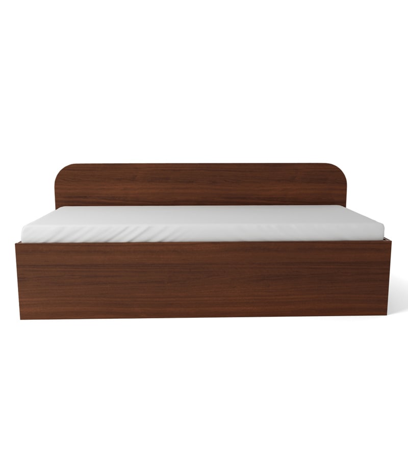 Buy Diwan Single Bed with Storage in Walnut Colour by Godrej Interio