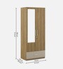 Diago 2 Door Wardrobe In Natural Teak Finish