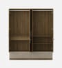 Diago 3 Door Wardrobe In Natural Teak Finish With Mirror & Drawers