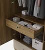 Diago 3 Door Wardrobe In Natural Teak Finish With Mirror & Drawers