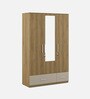 Diago 3 Door Wardrobe In Natural Teak Finish