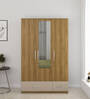 Diago 3 Door Wardrobe In Natural Teak Finish