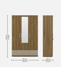 Diago 3 Door Wardrobe In Natural Teak Finish