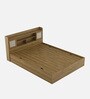 Diago King Size Bed In Natural Teak Finish With Box Storage