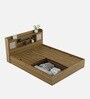 Diago King Size Bed In Natural Teak Finish With Box Storage