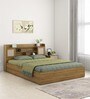 Diago King Size Bed In Natural Teak Finish With Box Storage