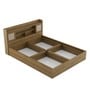 Diago King Size Bed In Natural Teak Finish With Box Storage