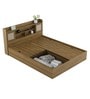 Diago King Size Bed In Natural Teak Finish With Box Storage