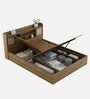 Diago King Size Bed In Natural Teak Finish With Hydraulic Storage