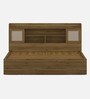 Diago King Size Bed In Natural Teak Finish With Hydraulic Storage