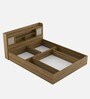 Diago King Size Bed In Natural Teak Finish With Hydraulic Storage