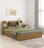 Diago King Size Bed In Natural Teak Finish With Hydraulic Storage