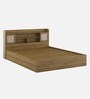 Diago King Size Bed In Natural Teak Finish With Hydraulic Storage
