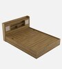 Diago King Size Bed In Natural Teak Finish With Hydraulic Storage