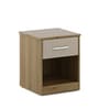 Diago Night Stand In Natural Teak Finish With Printed Flute