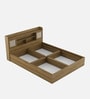 Diago Queen Size Bed In Natural Teak Finish With Box Storage