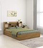 Diago Queen Size Bed In Natural Teak Finish With Box Storage