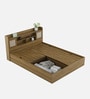 Diago Queen Size Bed In Natural Teak Finish With Box Storage
