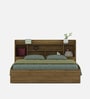 Diago Queen Size Bed In Natural Teak Finish With Box Storage