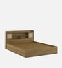 Diago Queen Size Bed In Natural Teak Finish With Box Storage