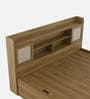 Diago Queen Size Bed In Natural Teak Finish With Box Storage