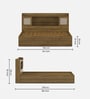 Diago Queen Size Bed In Natural Teak Finish With Box Storage