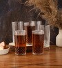 Diamond Cutting Shaped 300 ml Transparent Glass (Set of 6) Everyday Glasses