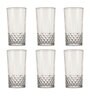Diamond Cutting Shaped 300 ml Transparent Glass (Set of 6) Everyday Glasses
