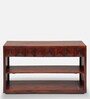 Diamond Sheesham Wood Console Table in Honey Natural Finish