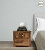 Diamond Sheesham Wood Bedside Table In Scratch Resistant Rustic Teak Finish With Drawers