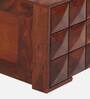 Diamond Sheesham Wood Queen Size Bed in Honey Natural Finish with Hydraulic Storage