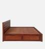 Diamond Sheesham Wood Queen Size Bed in Honey Natural Finish with Hydraulic Storage