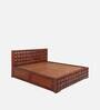 Diamond Sheesham Wood Queen Size Bed in Honey Natural Finish with Hydraulic Storage