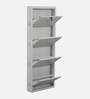 Diana Metal 4 Door Wall Mounted Shoe Rack In White Colour