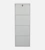 Diana Metal 4 Door Wall Mounted Shoe Rack In White Colour
