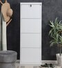Diana Metal 4 Door Wall Mounted Shoe Rack In White Colour