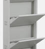 Diana Metal 4 Door Wall Mounted Shoe Rack In White Colour
