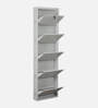 Diana Metal 5 Door Wall Mounted Shoe Rack In White Colour