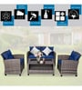 Diani Wicker Patio Table & Sofa Set In Grey Colour (2+1+1)