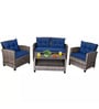 Diani Wicker Patio Table & Sofa Set In Grey Colour (2+1+1)